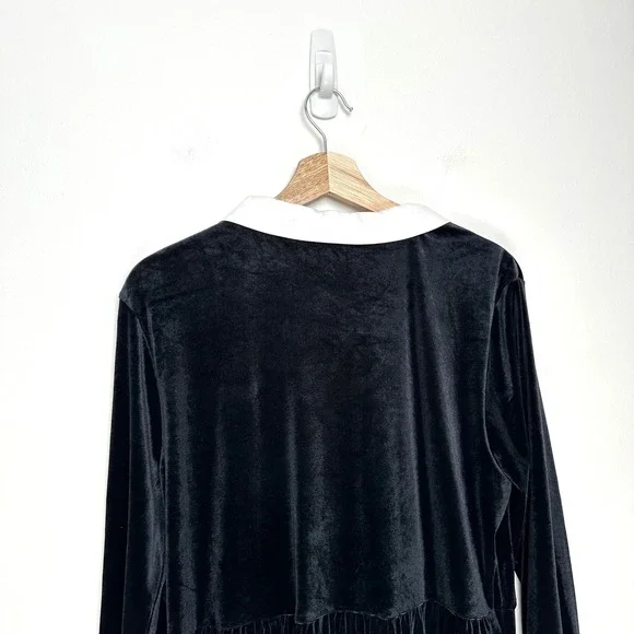 Modcloth Is It Wednesday Yet Mini Dress Black Velvet XL - Picture 6 of 10